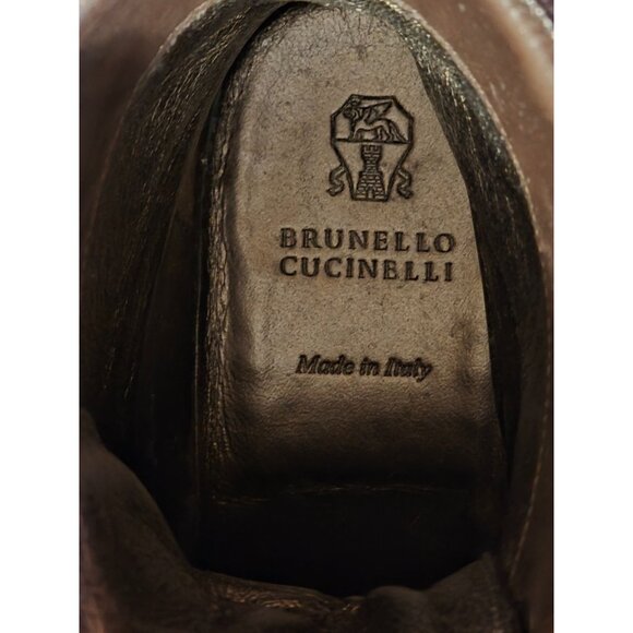 Brunello Cucinelli Foldover Monili Ankle Boots In Brown Size 38.5 - Picture 10 of 11